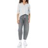 imageAmazon Essentials Womens Long Sleeve Button Down Stretch Oxford Shirt Available in Plus SizeGrey Stripe