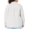imageAmazon Essentials Womens Long Sleeve Button Down Stretch Oxford Shirt Available in Plus SizeGrey Stripe