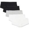 imageAmazon Essentials Womens Cotton Boyshort Underwear Available in Plus Size Pack of 5BlackGrey HeatherWhite