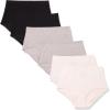 imageAmazon Essentials Womens Cotton High Waisted Underwear Available in Plus Size Pack of 6BlackGrey HeatherWhite