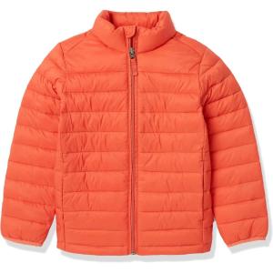 imageAmazon Essentials Boys and Toddlers Lightweight WaterResistant Packable Puffer JacketTomato Red
