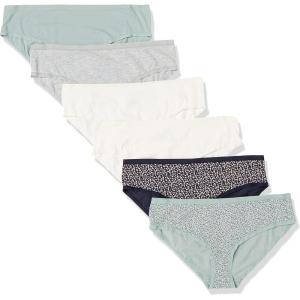 imageAmazon Essentials Womens Cotton Hipster Underwear Available in Plus Size Pack of 6MulticolorAnimal PrintDitsy FloralHeather