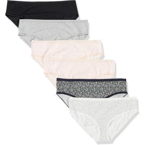 imageAmazon Essentials Womens Cotton Hipster Underwear Available in Plus Size Pack of 6MulticolorDitsy FloralDots