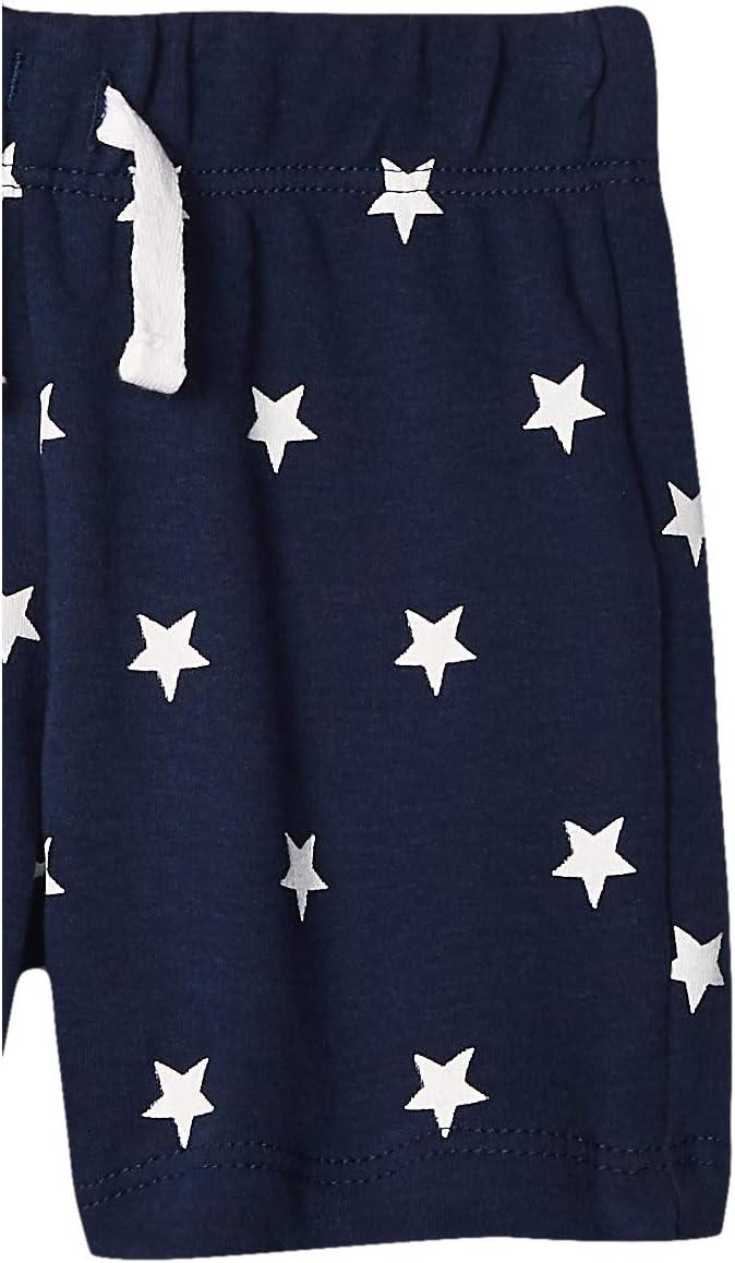 imageAmazon Essentials Unisex Babies Cotton PullOn Shorts MultipacksNavyRedStars