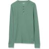 imageAmazon Essentials Henley Long Sleeve Shirts for Men RegularFit WaffleGreen