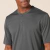 imageAmazon Essentials Henley Shirts for Men Short Sleeve QuickDry Jersey RegularFit 2PackBlackCharcoal