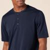 imageAmazon Essentials Henley Shirts for Men Short Sleeve QuickDry Jersey RegularFit 2PackDark NavyWhite