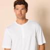 imageAmazon Essentials Henley Shirts for Men Short Sleeve QuickDry Jersey RegularFit 2PackWhite