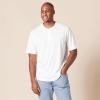 imageAmazon Essentials Henley Shirts for Men Short Sleeve QuickDry Jersey RegularFit 2PackWhite
