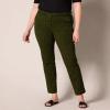 imageAmazon Essentials Womens BiStretch Full Length Straight Leg PantBlack Olive Animal Print