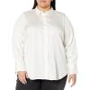 imageAmazon Essentials Womens ClassicFit Satin Button Down Blouse Available in Plus SizeEggshell
