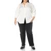 imageAmazon Essentials Womens ClassicFit Satin Button Down Blouse Available in Plus SizeEggshell