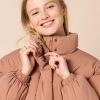 imageAmazon Essentials Womens Cropped FullZip Puffer Jacket Quilted Matte or Sherpa FleeceLight Brown