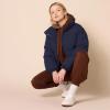 imageAmazon Essentials Womens Cropped FullZip Puffer Jacket Quilted Matte or Sherpa FleeceNavy