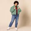 imageAmazon Essentials Womens Cropped FullZip Puffer Jacket Quilted Matte or Sherpa FleeceSage Green