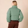imageAmazon Essentials Womens Cropped FullZip Puffer Jacket Quilted Matte or Sherpa FleeceSage Green