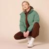 imageAmazon Essentials Womens Cropped FullZip Puffer Jacket Quilted Matte or Sherpa FleeceSage Green
