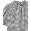 imageAmazon Essentials Womens Fluid Twill Short Puff Sleeve Smock Detail ShirtBlack White Mini Gingham