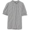imageAmazon Essentials Womens Fluid Twill Short Puff Sleeve Smock Detail ShirtBlack White Mini Gingham