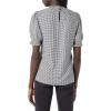 imageAmazon Essentials Womens Fluid Twill Short Puff Sleeve Smock Detail ShirtBlack White Mini Gingham