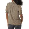imageAmazon Essentials Womens Fluid Twill Short Puff Sleeve Smock Detail ShirtCamel Micro Cheetah