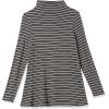imageAmazon Essentials Womens Jersey LongSleeve Mock Neck Swing Tunic Previously Daily RitualCharcoal Heather White Stripe