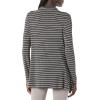 imageAmazon Essentials Womens Jersey LongSleeve Mock Neck Swing Tunic Previously Daily RitualCharcoal Heather White Stripe