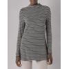 imageAmazon Essentials Womens Jersey LongSleeve Mock Neck Swing Tunic Previously Daily RitualCharcoal Heather White Stripe