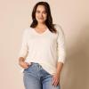 imageAmazon Essentials Womens Lightweight LongSleeve VNeck Tunic Sweater Available in Plus SizeIvory