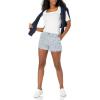 imageAmazon Essentials Womens MidRise SlimFit 35 Inch Inseam Khaki ShortBlue White Ripple Print