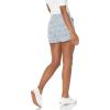 imageAmazon Essentials Womens MidRise SlimFit 35 Inch Inseam Khaki ShortBlue White Ripple Print
