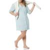 imageAmazon Essentials Womens Piped Nightshirt Available in Plus SizeBlue Pink Leopard
