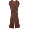 imageAmazon Essentials Womens ShortSleeve Surplice Cropped WideLeg JumpsuitBrown Animal Print