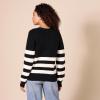 imageAmazon Essentials Womens Soft Touch Ribbed Blouson CardiganBlack Ivory Stripe