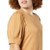 imageAmazon Essentials Womens Supersoft Terry RelaxedFit ShortSleeve PuffSleeve Dress Previously Daily RitualCamel