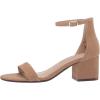 imageAmazon Essentials Womens Two Strap Heeled SandalBeige Microsuede
