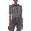 imageAmazon Essentials Womens ClassicFit Puff ShortSleeve Crewneck TShirtBlack White Abstract Animal