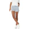 imageAmazon Essentials Womens MidRise SlimFit 35 Inch Inseam Khaki ShortBlue White Ripple Print