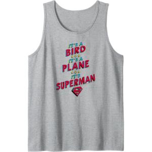 imageAmazon Essentials DC Comics Its a Bird Its a Plane Its Superman Tank TopHeather Grey