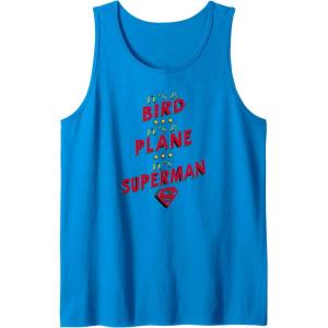 imageAmazon Essentials DC Comics Its a Bird Its a Plane Its Superman Tank TopSapphire Blue