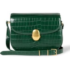 imageAmazon Essentials Flap BagDark Green Faux Crocodile