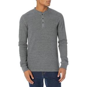 imageAmazon Essentials Henley Long Sleeve Shirts for Men RegularFit WaffleCharcoal