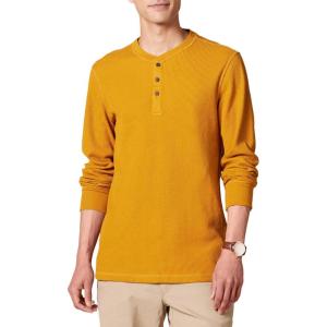 imageAmazon Essentials Henley Long Sleeve Shirts for Men RegularFit WaffleGold