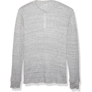 imageAmazon Essentials Henley Long Sleeve Shirts for Men RegularFit WaffleLight Grey Heather