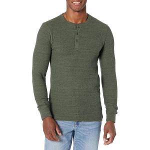 imageAmazon Essentials Henley Long Sleeve Shirts for Men RegularFit WaffleOlive Heather