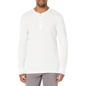 imageAmazon Essentials Henley Long Sleeve Shirts for Men RegularFit WaffleWhite