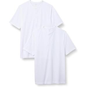 imageAmazon Essentials Henley Shirts for Men Short Sleeve QuickDry Jersey RegularFit 2PackWhite