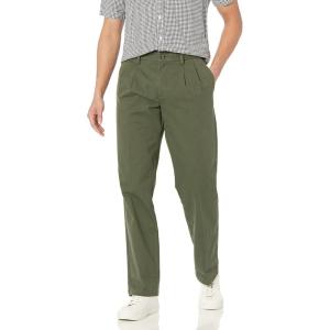 imageAmazon Essentials Mens ClassicFit WrinkleResistant Pleated Chino Pant Available in Big ampamp TallDark Olive