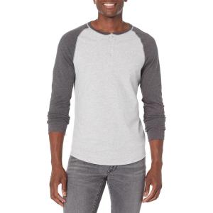 imageAmazon Essentials Mens SlimFit LongSleeve Henley ShirtCharcoal Heather Light Grey Heather