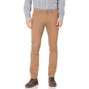 imageAmazon Essentials Slim Fit Khaki Pants for Men 5Pocket Stretch TwillDark Khaki Brown